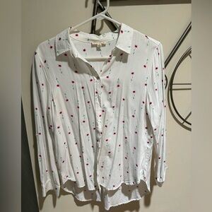 Jane and Delancey White Floral Button-Down Shirt